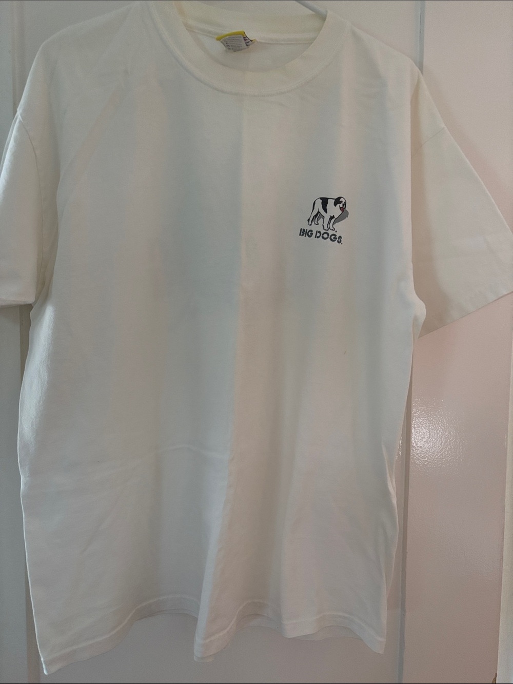 Vintage Big Dogs White Crewneck Tee with Small Logo